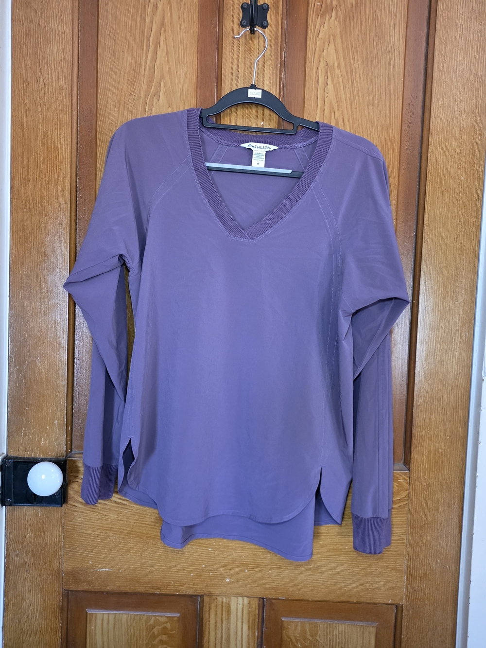 Athleta Purple V-Neck Long Sleeve Top